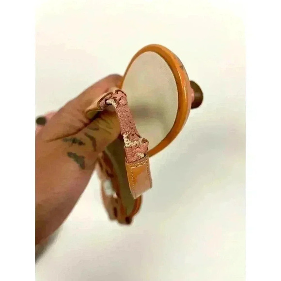VTG Salvatore Ferragamo Leather Sandals Sz 6 Made in Italy Metal Bow Accent - Picture 6 of 7